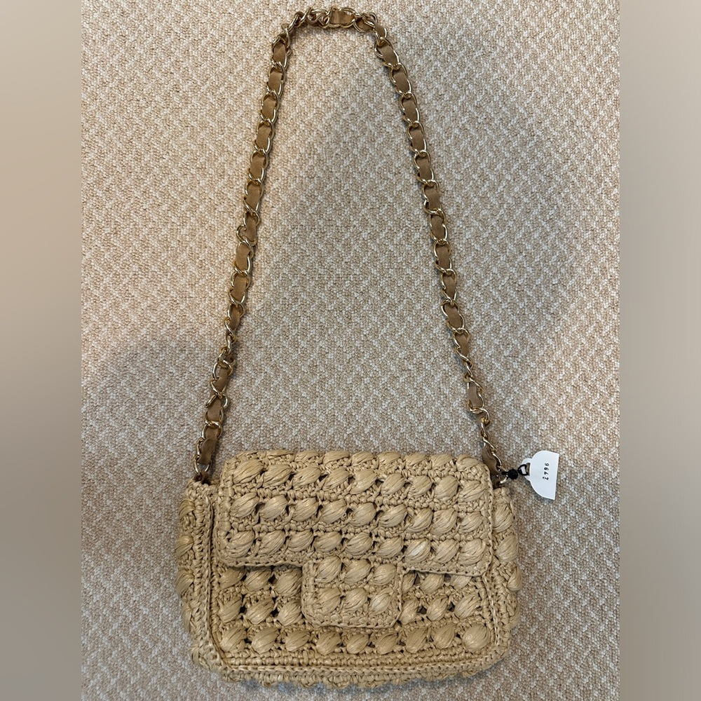NWT Caterina Bertini Raffia Shoulder Bag